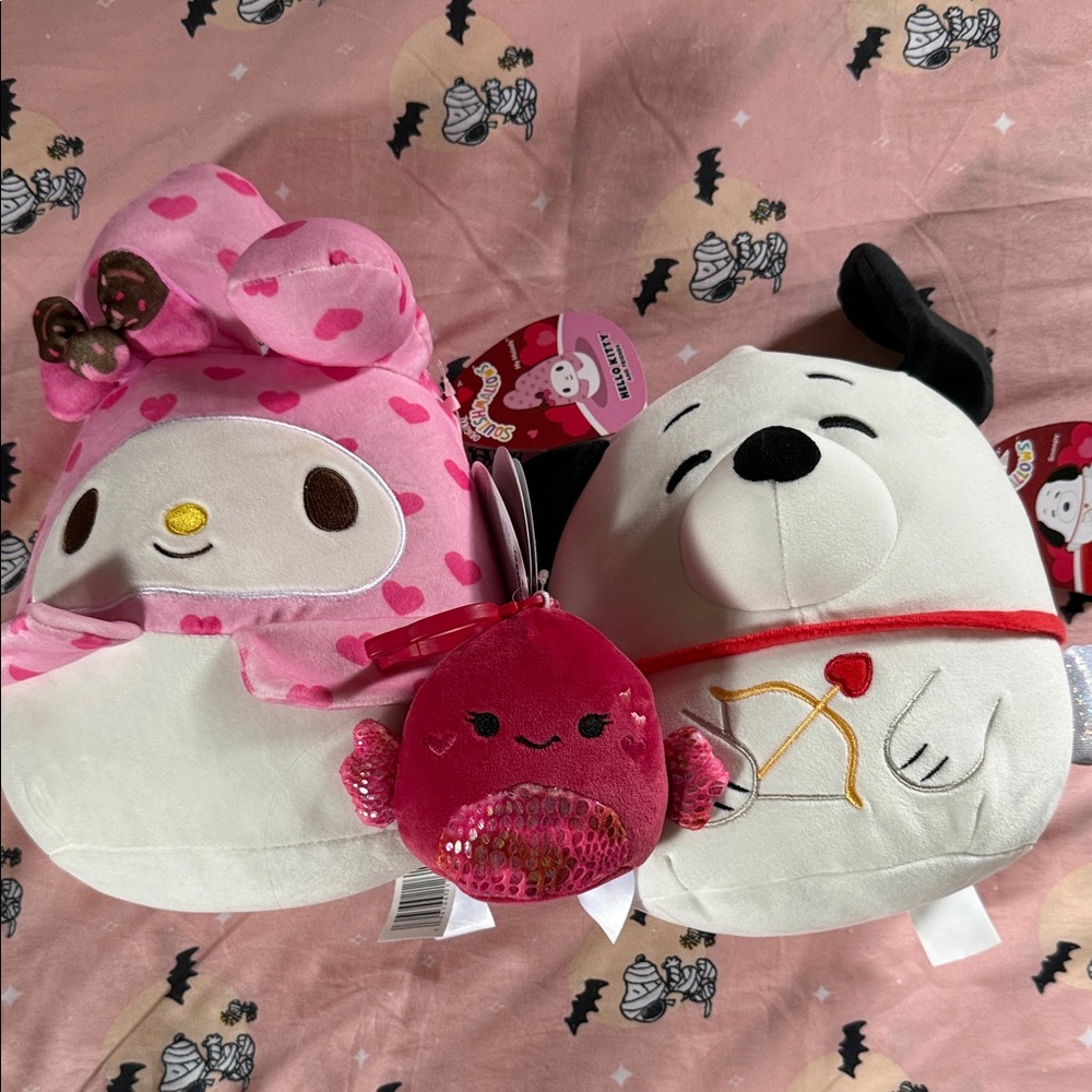 my melody snoopy barella valentine squishmallow lot